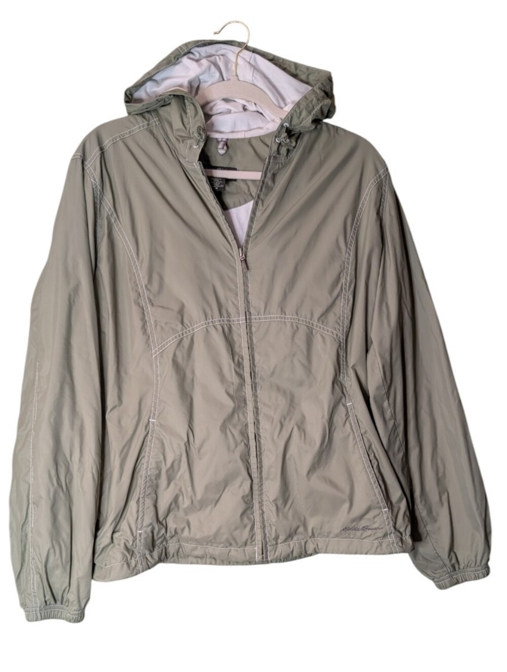 Vintage Eddie Bauer Women's Lined full-zip Windbreaker dusty sage size XL gorp